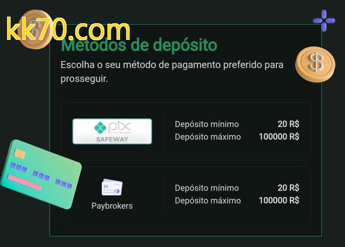 O cassino kk70.combet oferece uma grande variedade de métodos de pagamento